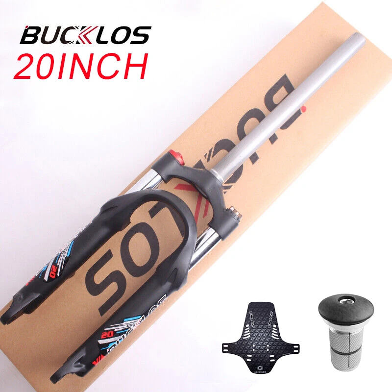 

BUCKLOS Folding Bicycle Fork 20inch Suspension BMX Front Fork 9*100mm 20er Mountain Bike Forks with 50mm Travel Fit Disc Brake