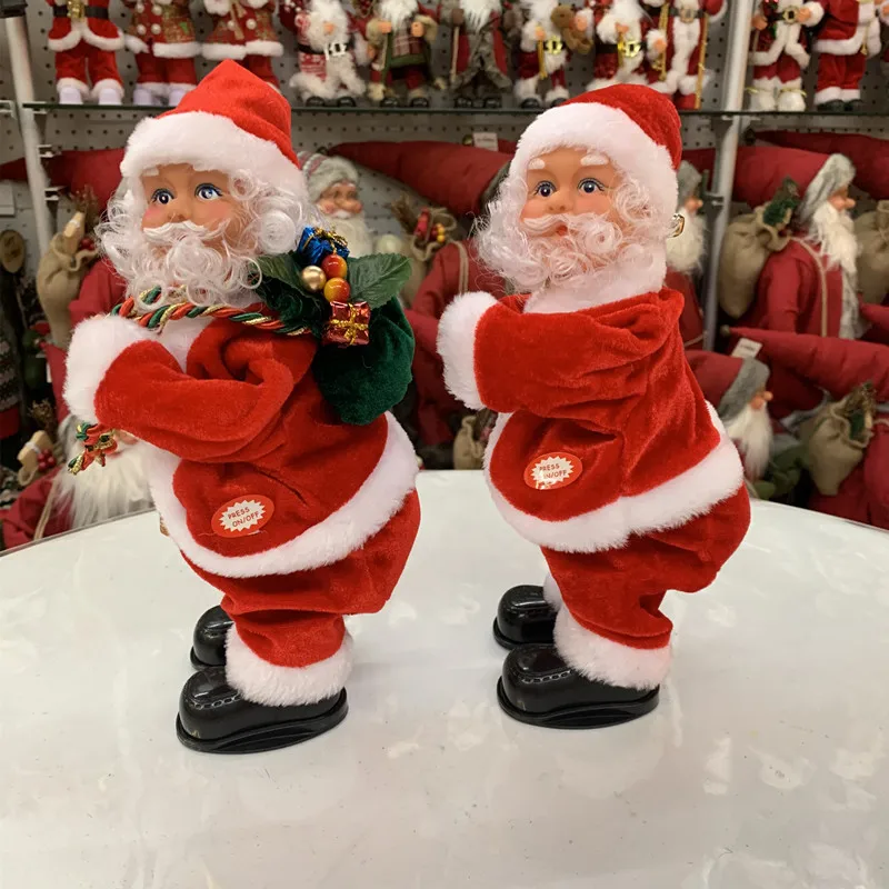 Funny Christmas Santa Claus Electric Climb Ladder Hanging Ornaments Kids Decoration New Christmas Year Decor Tree Party Gift