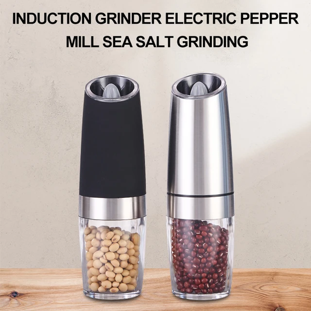 Electric Automatic Gravity Pepper Salt Grinder with LED Light, Seasoning  Spice Mills with Porcelain Grinding Core, Kitchen Tools - AliExpress