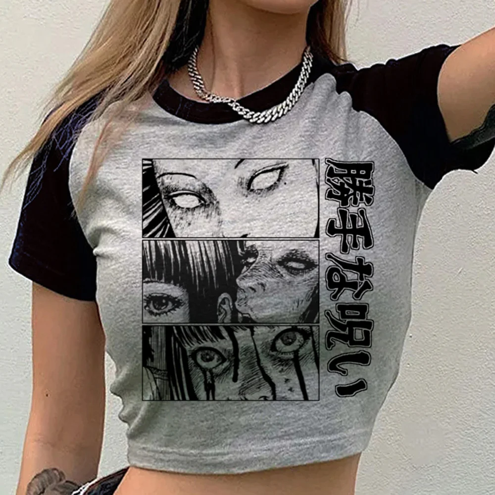 Junji Ito Shintaro Kago Tomie Crop Top Teen Party Meme Emo Japanisches T-Shirt Meme Japanisch Japan Dollette – Detail 6