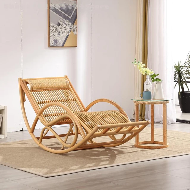 Silla mecedora reclinable de ratán para adultos, mecedora de ocio para  balcón, tejido de madera maciza, mecedora de ocio para ancianos - AliExpress