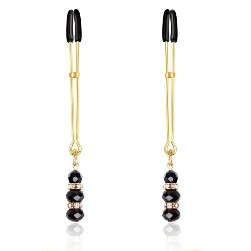 Nipple Clamp with Thick Chain Adjustable Metal Nipple Clip Non-piercing Breast Clip Adult Sex Toys for Women and Couple Pleasure