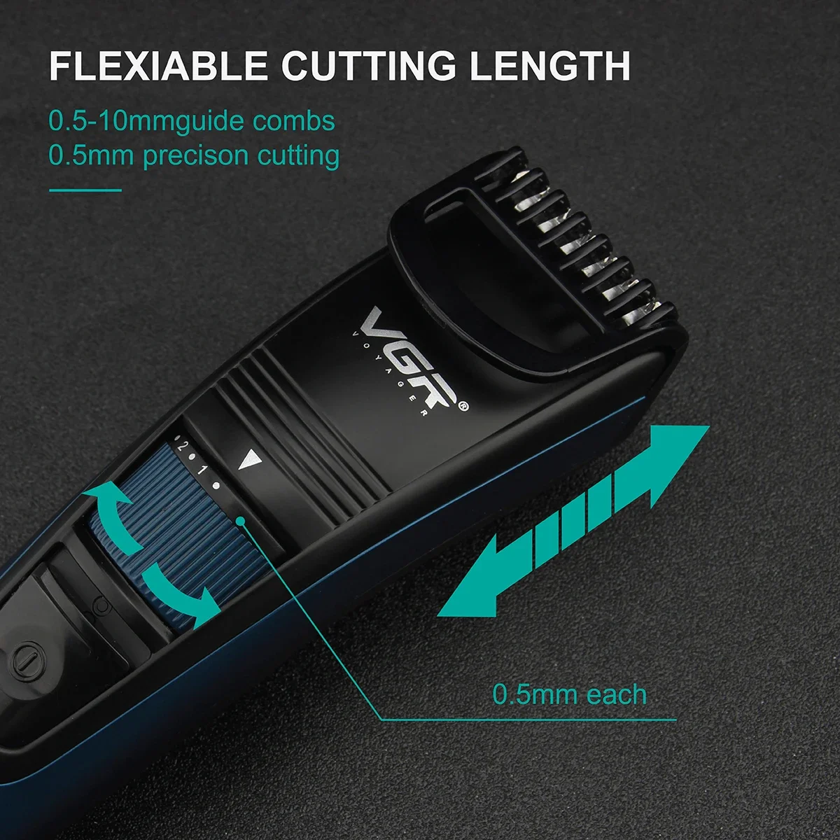 0.5-10mm Adjustable Beard And Hair Trimmer For Men Cordless Stubble Hair Clipper Electric Lithium Battery Haircut Rechargeable