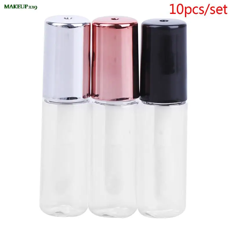 10pcs 1.2ML Rose Gold Empty Lip Gloss Tube DIY Plastic Elegant Liquid Lipstick Container Round Mini Lipgloss Sample Bottle