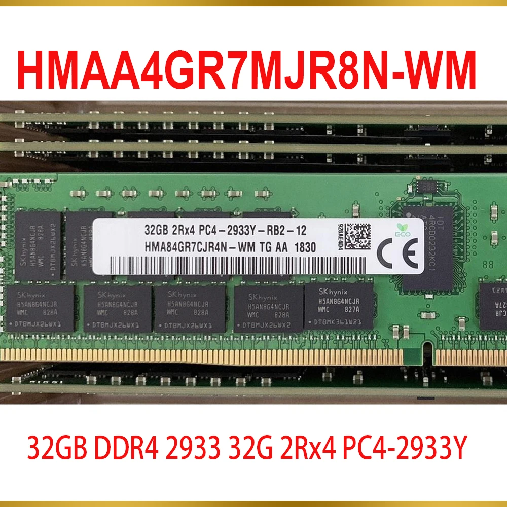 1 Pcs Server Memory For SK Hynix RAM 32GB DDR4 2933 32G 2Rx4 PC4 2933Y HMAA4GR7MJR8N