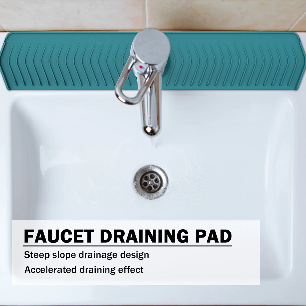 Kitchen Splash Guard Silicone Faucet Mat Sink Faucet Splash Guard Mat Drain Rack Countertop Protector Bathroom Kitchen Accessories