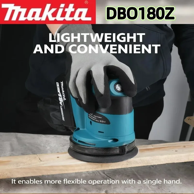 마키타 DBO180Z 18V 무선 충전식 디스크 브러시리스 랜덤 오비탈 샌더 목공 샌딩 퍼티 연마 전동 공구