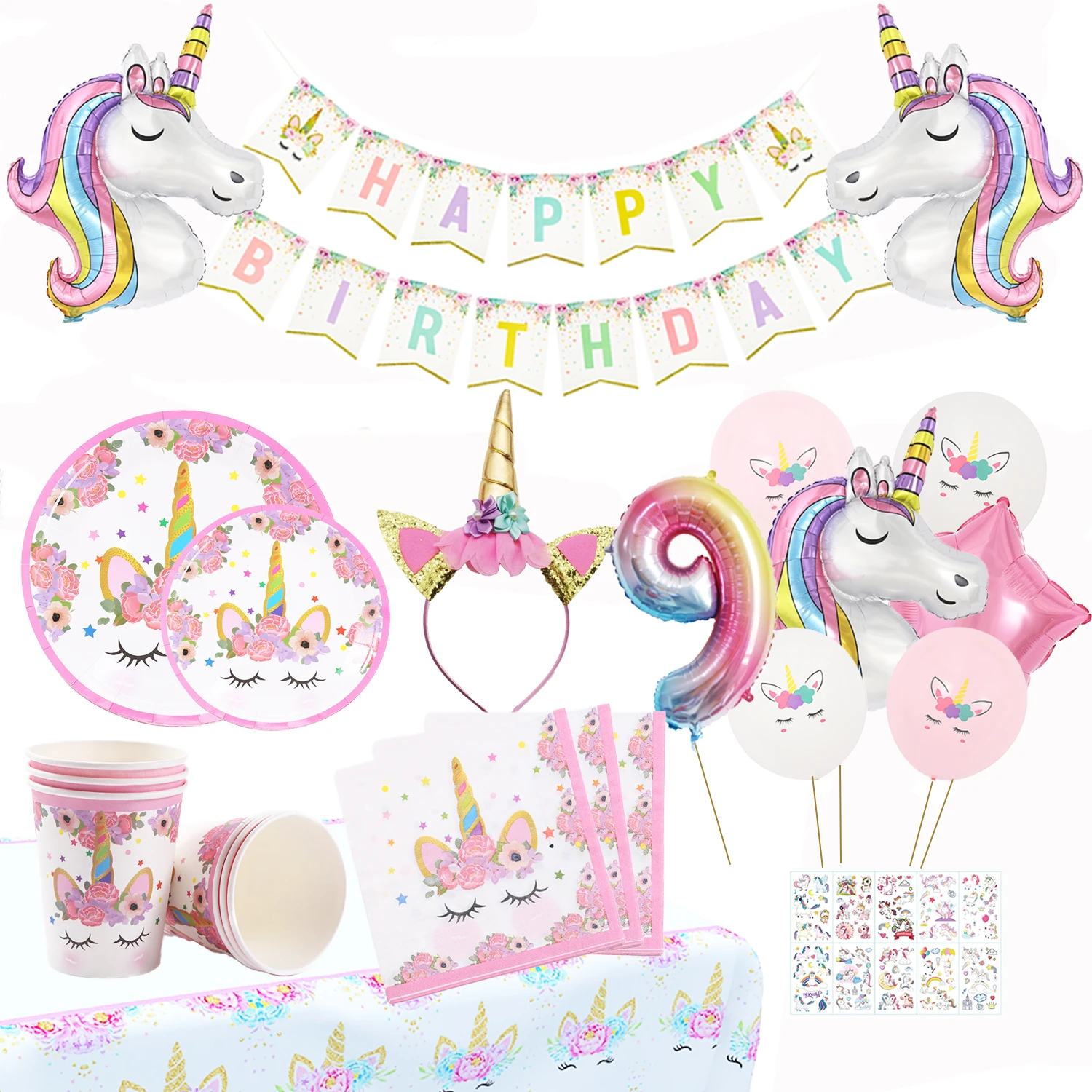Unicorns Decorations Birthday Paper Plates Cups Unicorn Plates Napkin