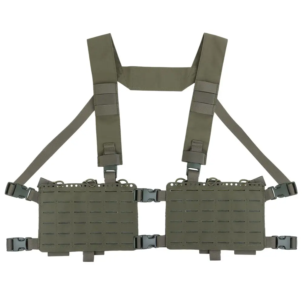 Alpha Tactical Chest Rig MOLLE Split Double Panel Chassis Jagd- und Kampfweste mit interner elastischer Magazintasche – Detail 15