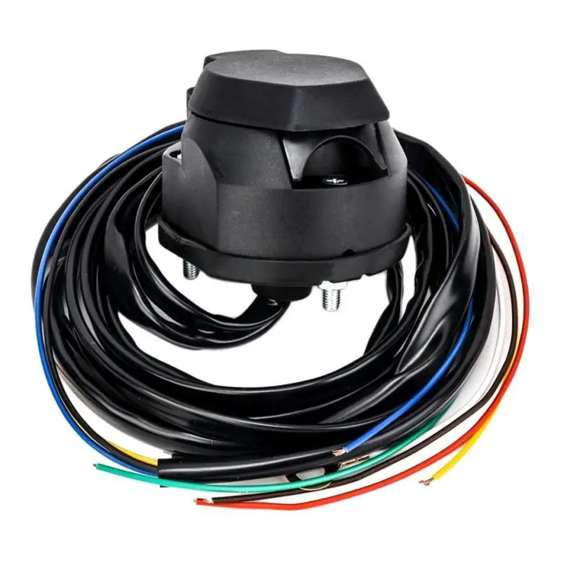 7Pin Trailer Socket Cable 5ft Wire Europe Car Trailer Wiring Connector Parts trailer socket trailer plug socket