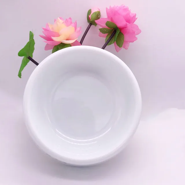 Pet Dog Feeding Food Bowls Puppy Lovely Print White Dog Feeder Dish Bowel Cat Bowl Deep Bowl with Large Capacity 2
