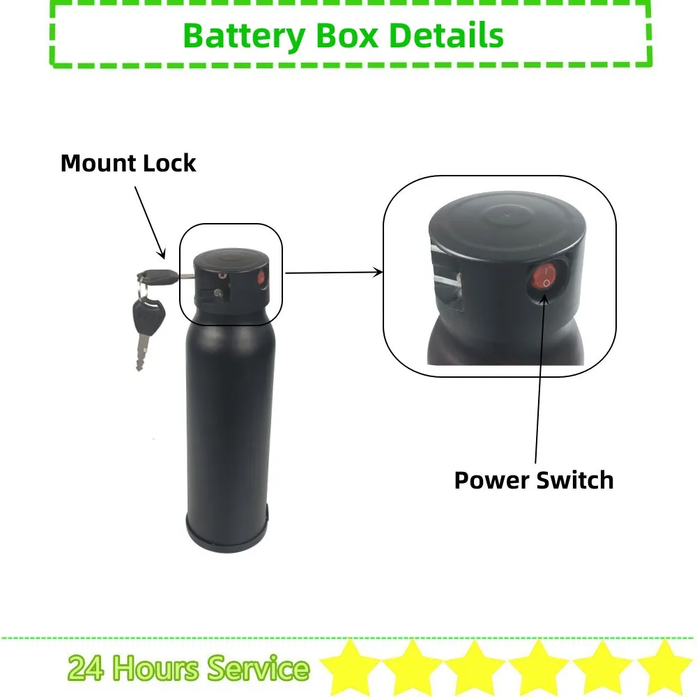Small Little Water Bottle Dolphin Ebike Battery Box City Bike Folding Bike E-bike Battery Case 30 pcs 18650 cells 20 pcs 21700