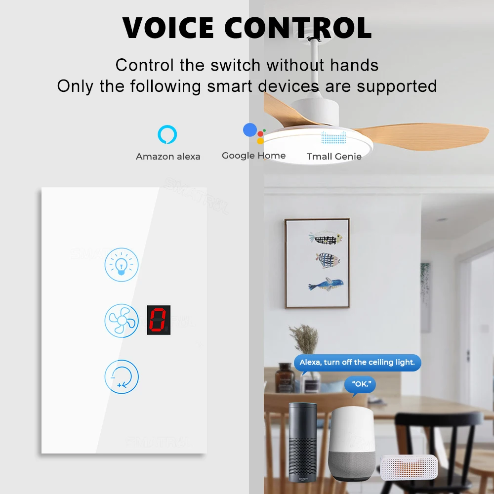 Smart WiFi Touch Switch Fan Speed Control