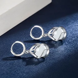 925 Sterling Silver 2023 New Women's Fashion Jewelry High Quality Opal Round Agate Simple Hollow Long Tassel Earrings Party Gift