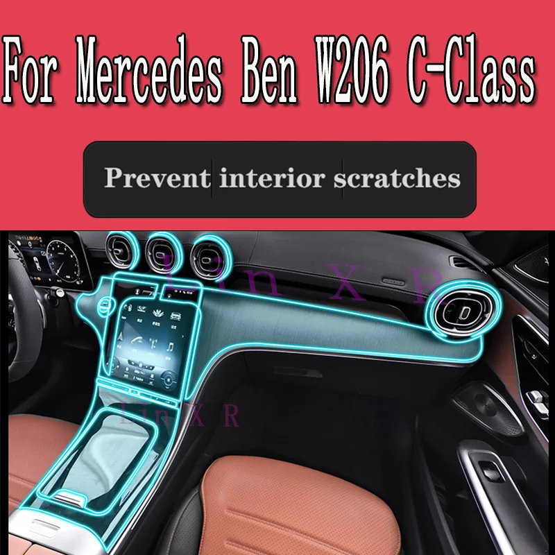 

Для Mercedes-Benz C-Class W206 2022 Автомобильная интерьерная центральная консоль прозрачная Фотополимерная Защита от царапин