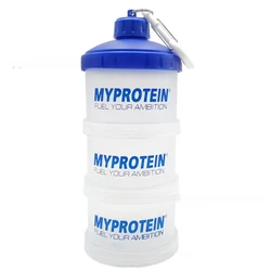 Compact Funnel Storage Container for Supplements and Snacks with Handle (Blue)