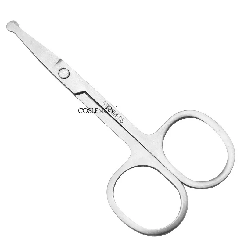 Hair Trimmer Multifunctional Stainless Steel Nose Hair Cut Round Head Manual Eyebrow Trimming Beard Scissors Beauty Tool nose hair scissors,facial hair scissors,eyebrow scissors,hair scissors