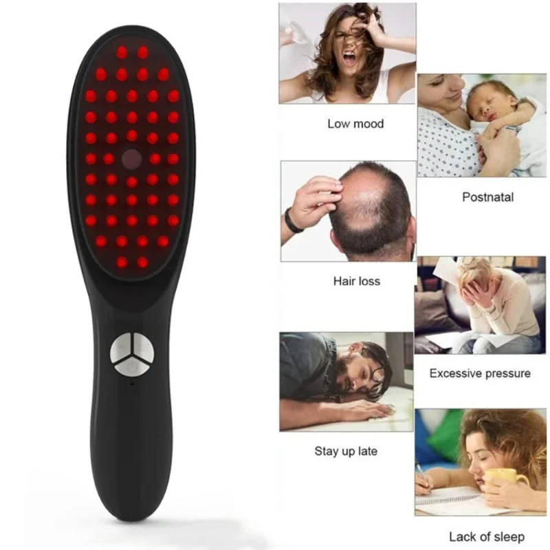 Cura del cuoio capelluto Fototerapia Dispositivo per la cura dei capelli Luce colorata Parrucchiere Elettrico Prevenzione della perdita dei capelli Testa Massaggio meridiano Pettine - immagine 6