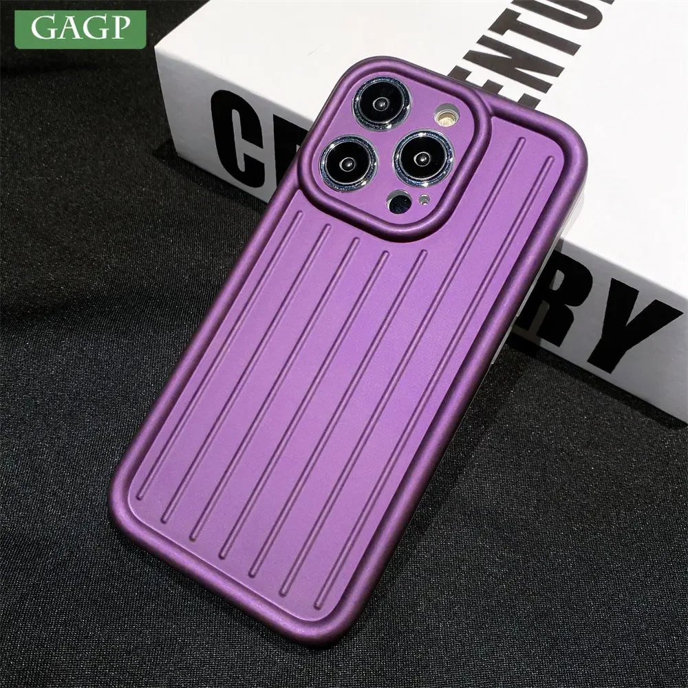 Custodia Per Telefono A Righe 3D Senior Di Moda Per Iphone 14 Pro 14Plus 13 12 Pro Max 11 Cover Posteriore In Metallo Antiurto Per Iphone 14 Pro Max