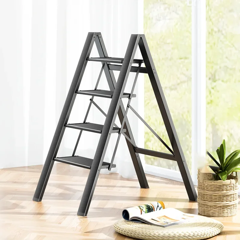 

Aoliviya Official New Ladder Aluminum Alloy Folding Stair Household Three Or Four Steps Ladder Indoor Flower Stand Step Stool Th