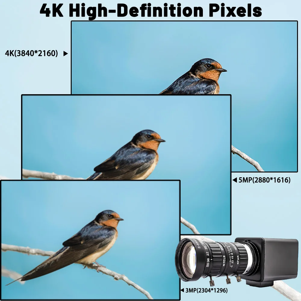 4K USB3.0 Camera 1/1.8" Inch IMX678 Sensor 3840x2160 60FPS 10X Zoom Varifocal High Quality Lens Plug Play UVC Support Video Live 4