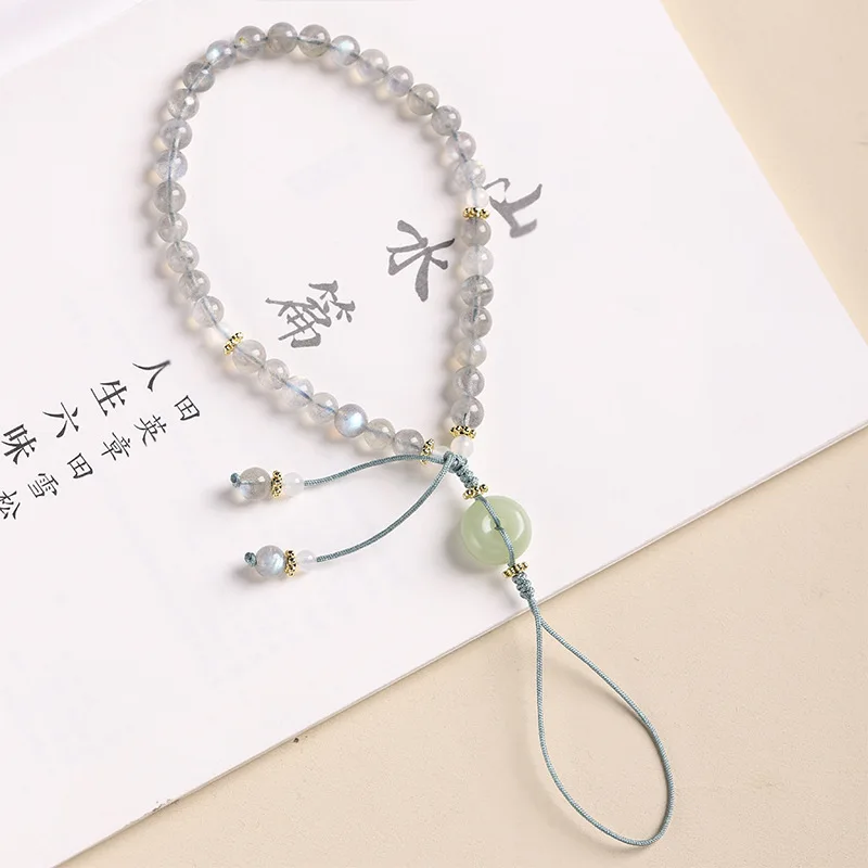 

Natural amethyst [purple spirit coming from the east] mobile phone short lanyard wrist chain pendant safe fall resistant pendant