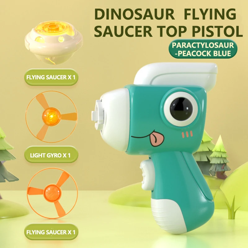 【Best SKU活动价 Guaranteed】 Flying Toys Spinning Disks Indoor Outdoor Bamboo Dragonfly Ejection gyro Launcher Flying Saucer Disc Toys Set Interactive Game.