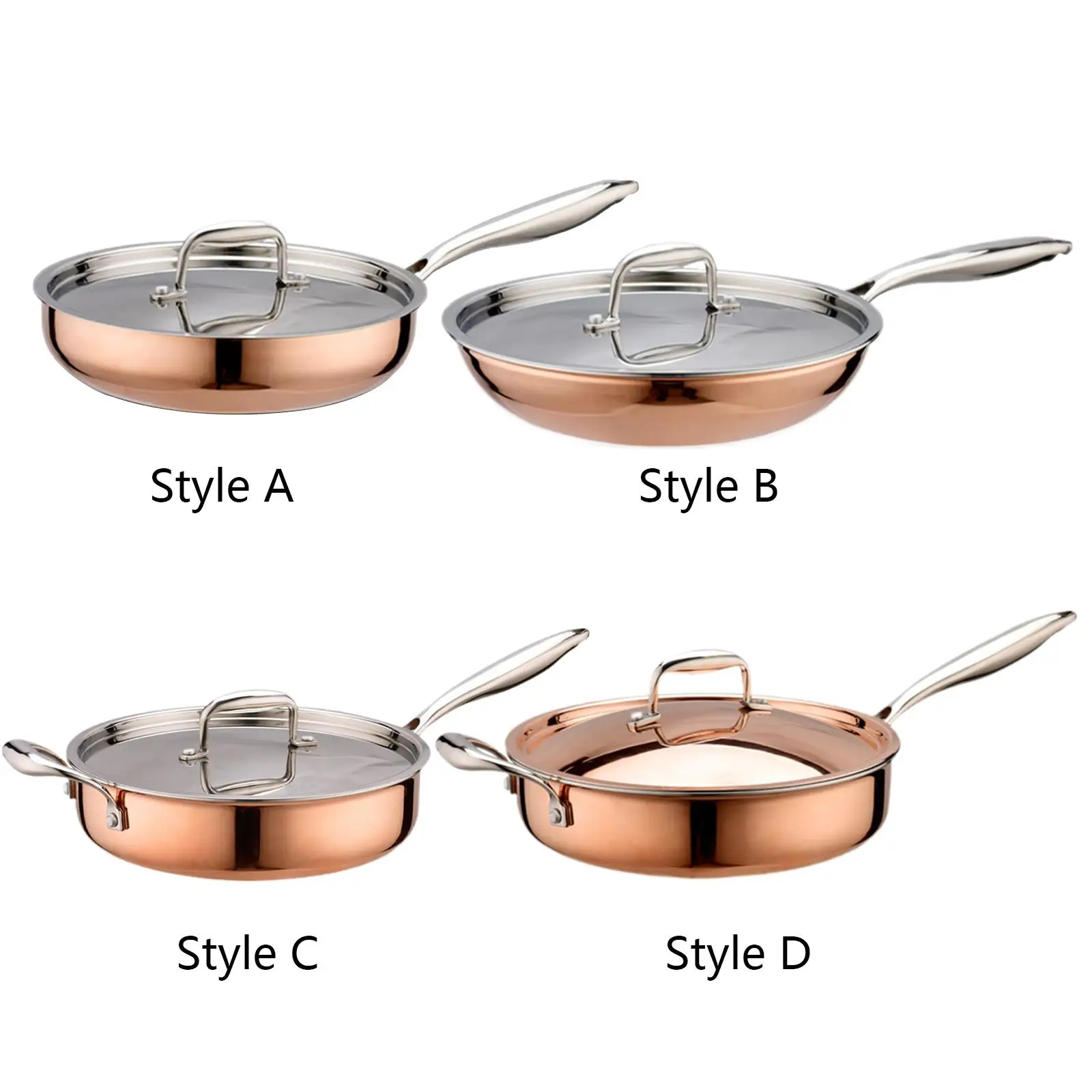 Stainless Steel Frying Pan Kitchen Round Saute Pan with Lid for Kitchen Rvs Stainless Steel Frying Pan Kitchen Round Saute Pan with Lid for Kitchen Rvs