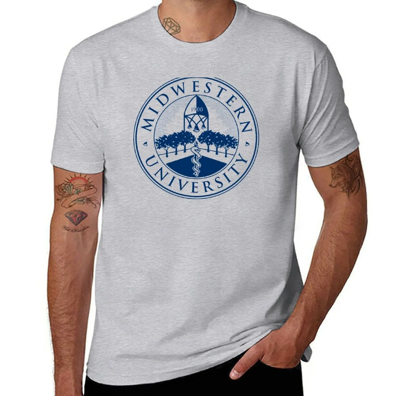 

Midwestern College Logo1 T-Shirt heavyweights plus sizes oversized t shirts for men