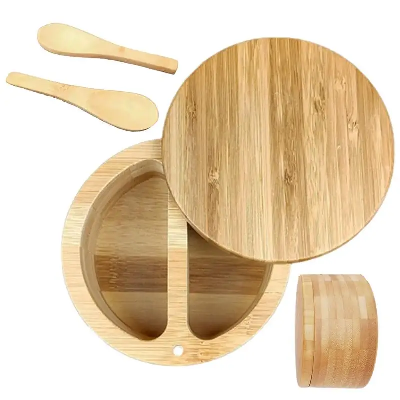 

Wooden Seasoning Jar Salt Sugar Pot Seasoning Storage Jar Bowls With Lids Seasoning Container Bowl Tea Coffee Salt Bowl box