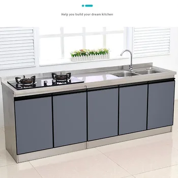 ตู้ครัวสแตนเลส ตู้เตาแบบรวม ตู้เก็บของแบบเรียบง่าย 2