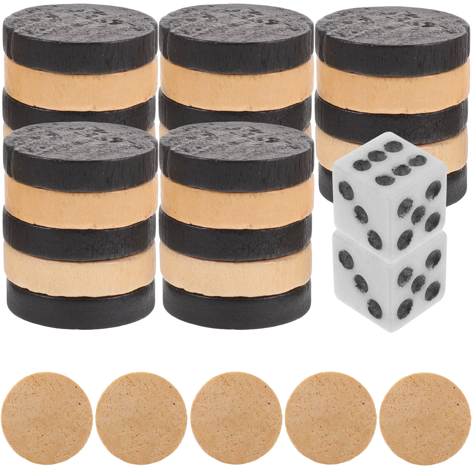 

Chess Pieces Backgammon Game Accessory Checkerboard Wooden Checkers Replacement