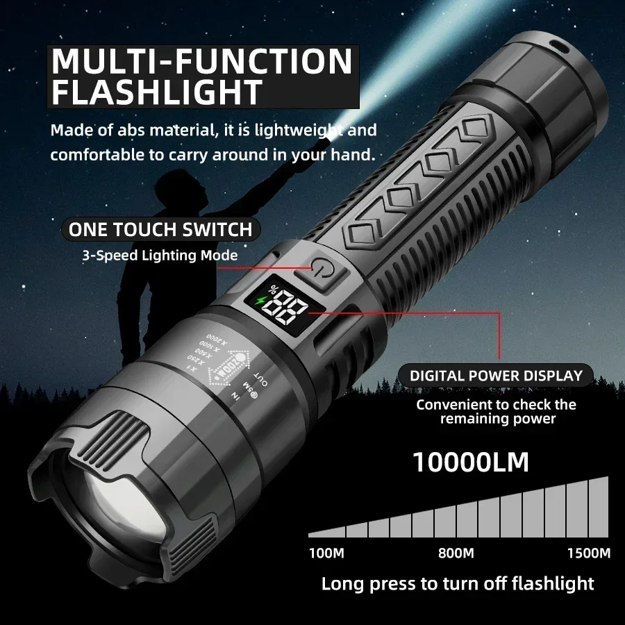 2000LM Rechargeable Tactical Flashlight 4