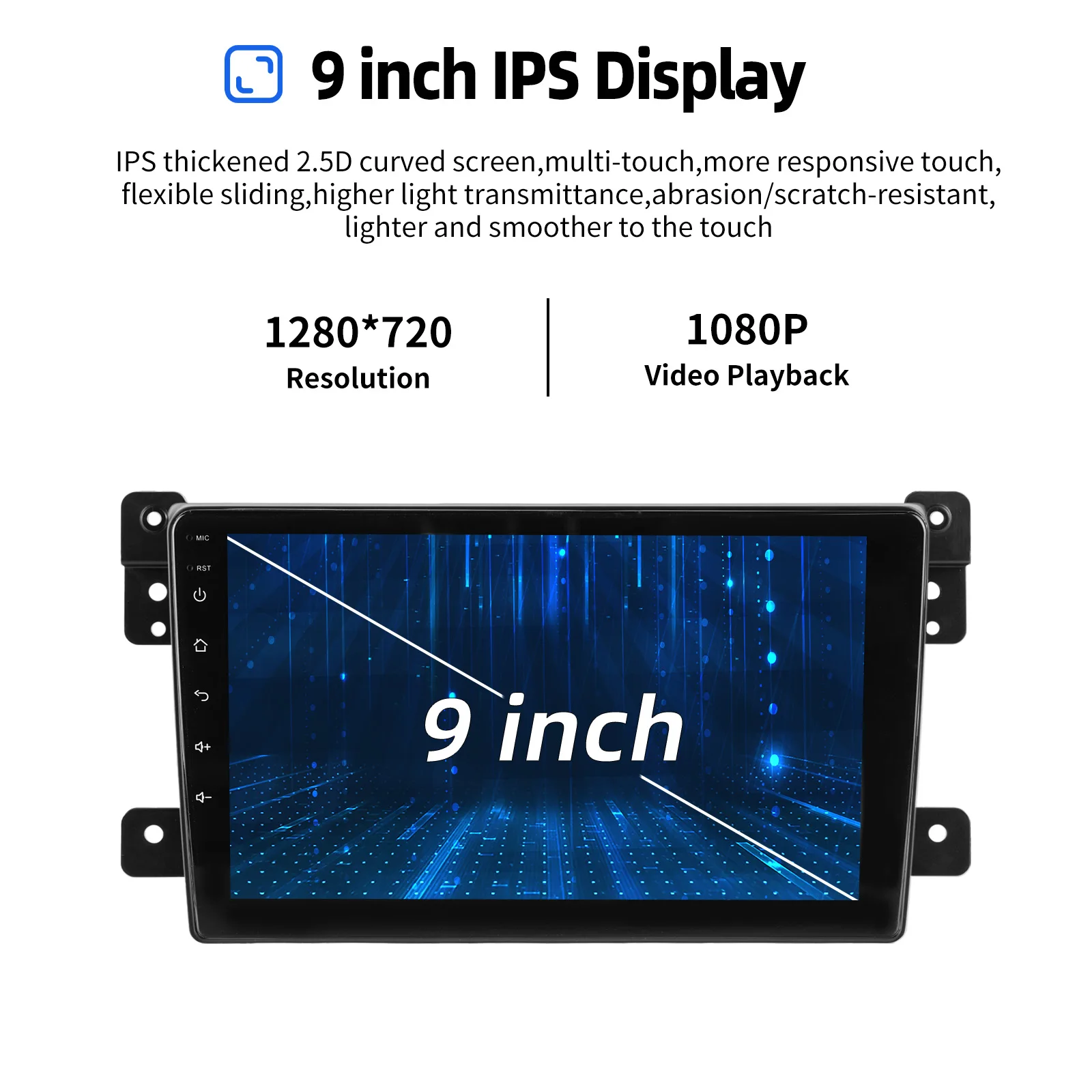 ESSGOO Android 15 Autoradio 9" IPS Wireless CarPlay Android Auto für Suzuki Grand Vitara 2005-2015 GPS Navigation KI Stimme ChatGPT WIFI Lenkradsteuerung Bluetooth FM RDS Mirror Link Touchscreen – Detail 9