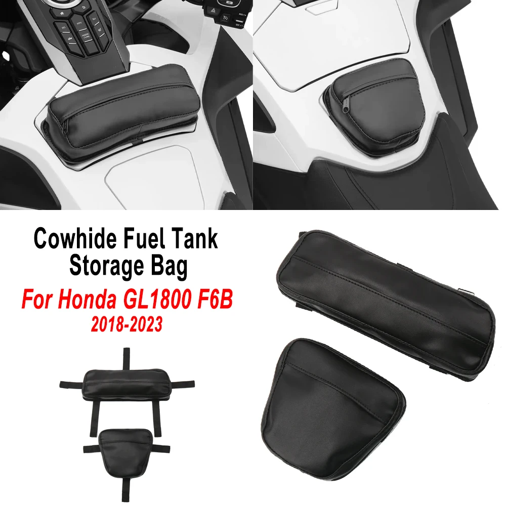 

Motorcycle Windproof Rainproof Black Leather Fuel Tank Storage Bag For Honda Goldwing GL1800 F6B