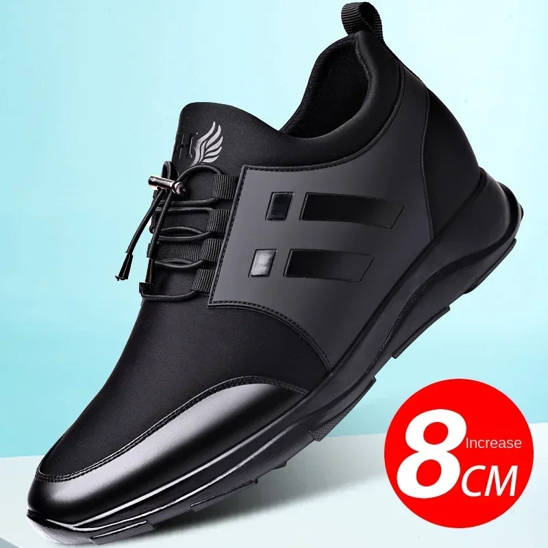 Men's Leather Shoes with Invisible Inner Height Wear-resistant Genuine Leather Sports Casual Shoes leather shoes