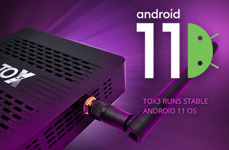 TOX3 Smart TV Box Android 11.0 4GB 32GB Amlogic S905X4 4K Media Player Wifi 1000