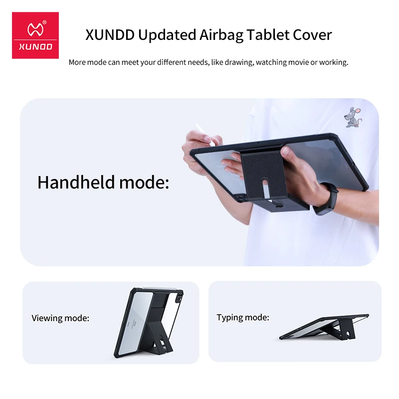 Xundd-capa para Tablet à Prova de Choque com Suporte Invisível Airbags Ipad Pro 11 Ipad Pro 12.9 2023 - Imagem 5