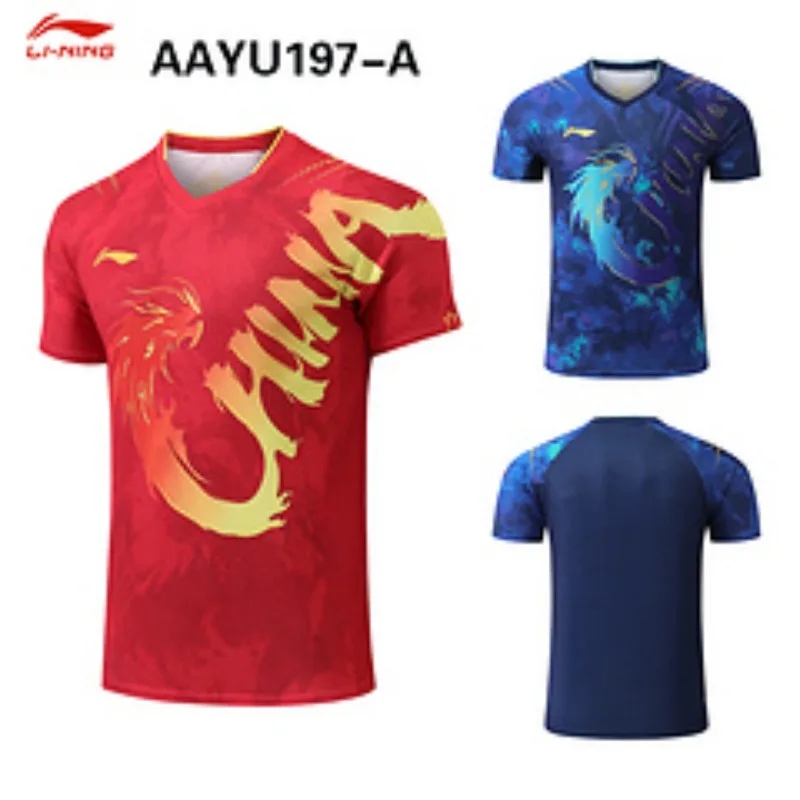 Paris table tennis dragon suit men's and women's national team match suit Malone set quick drying same style short sleeved