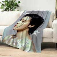 Blanket Flannel singer warm comfort  soft plush blanket for J-Jimin sofa idol living room Kpop office bedroom travel gift 1