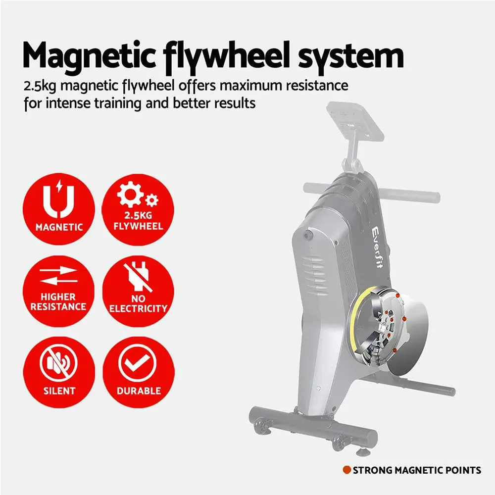 Magnetic Rowing Machine 12 Resistance Levels Home Gym Fitness Cardio Workout
