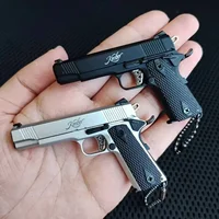 Csnoobs 1:3 Mini M1911 Alloy Pistol Fake Gun Keychain Pendant Detachable Toy Gun Model For PUBG Weapon Adult Kids Gift 1
