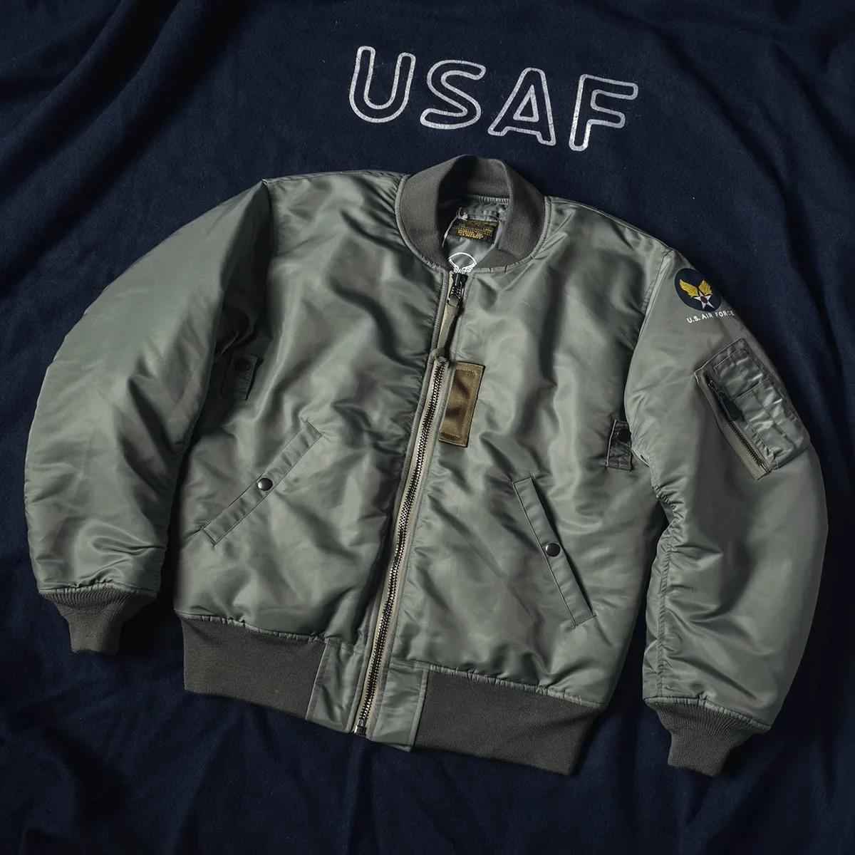 Bronson MA-1 Bomber Flight Jacket Fall Winter Men's Military Coat Water Resistant 5