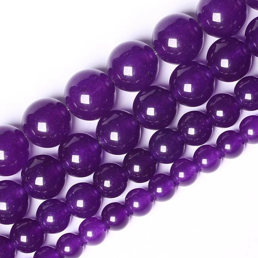 

Natural Stone 6-12mm Amethyst Beads for Jewelry Making DIY Necklace Bracelet Jade Chalcedony Quartz Charming Accessories