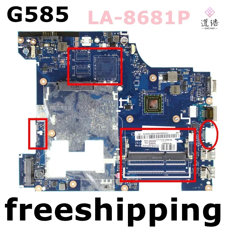 LA-8681P For Lenovo G585 Laptop Motherboard QAWGE DDR3 Mainboard 100% Tested Fully Work 4 LA-8681P For Lenovo G585 Laptop Motherboard QAWGE DDR3 Mainboard 100% Tested Fully Work - Image 2