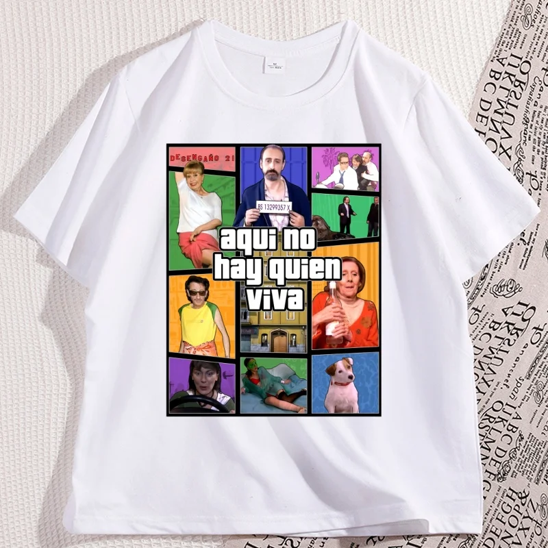 Aqui No Hay Quien Viva Videospiel-T-Shirts für Mann und Frau, Kleidung, bedruckt, kurzärmelig, lässig, Rundhals-T-Shirt
