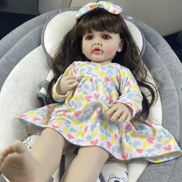 MRB 22Inch 55CM Full Silicone Vinyl Reborn Baby Doll Betty Lifelike Girl Princess Toddler Bebe Doll Birthday Christmas Gift 4