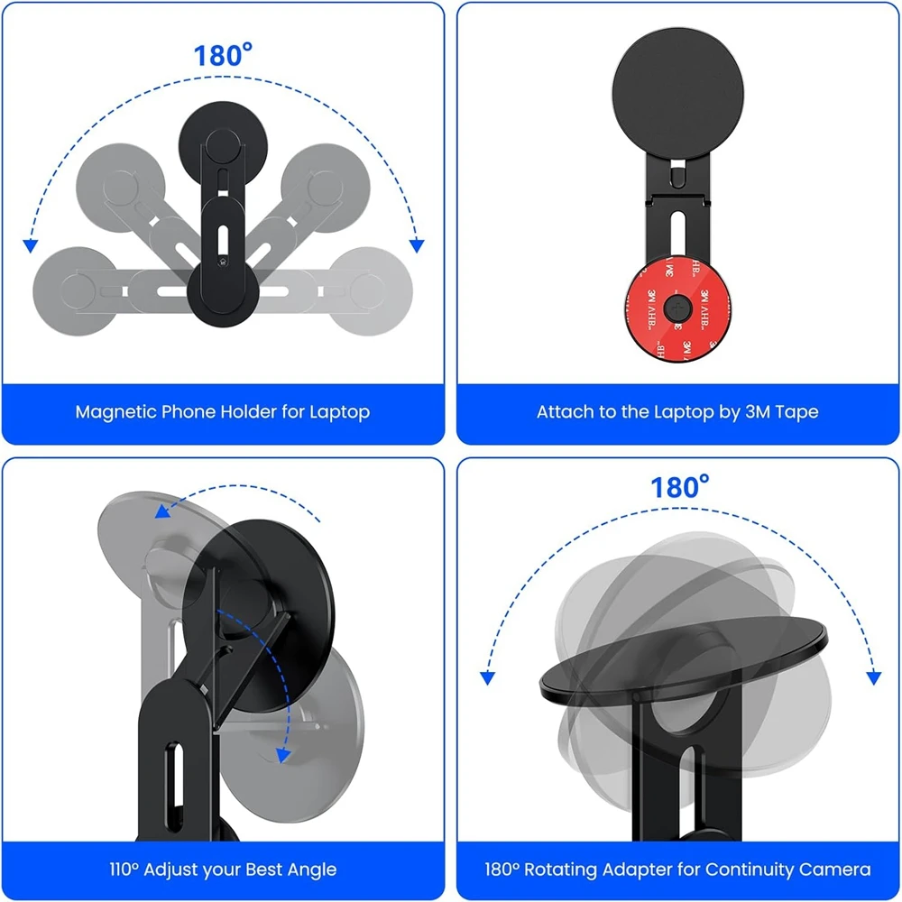 Mag/safe IPhone 16/15/14 용 Tesla Model 3/X/Y/S 용 자기 노트북 및 차량용 전화 홀더 금속 조절 식 측면 장착 브래킷