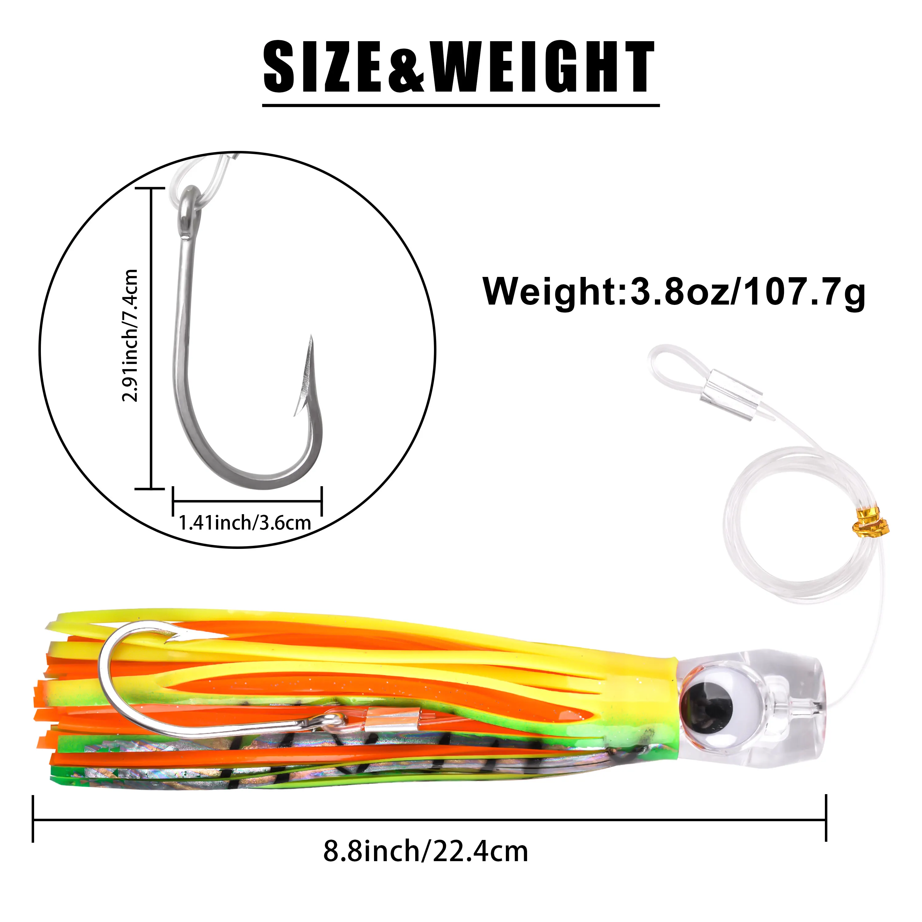 1PCS Trolling Skirt Tuna Lures Fishing Saltwater Lures for Mahi