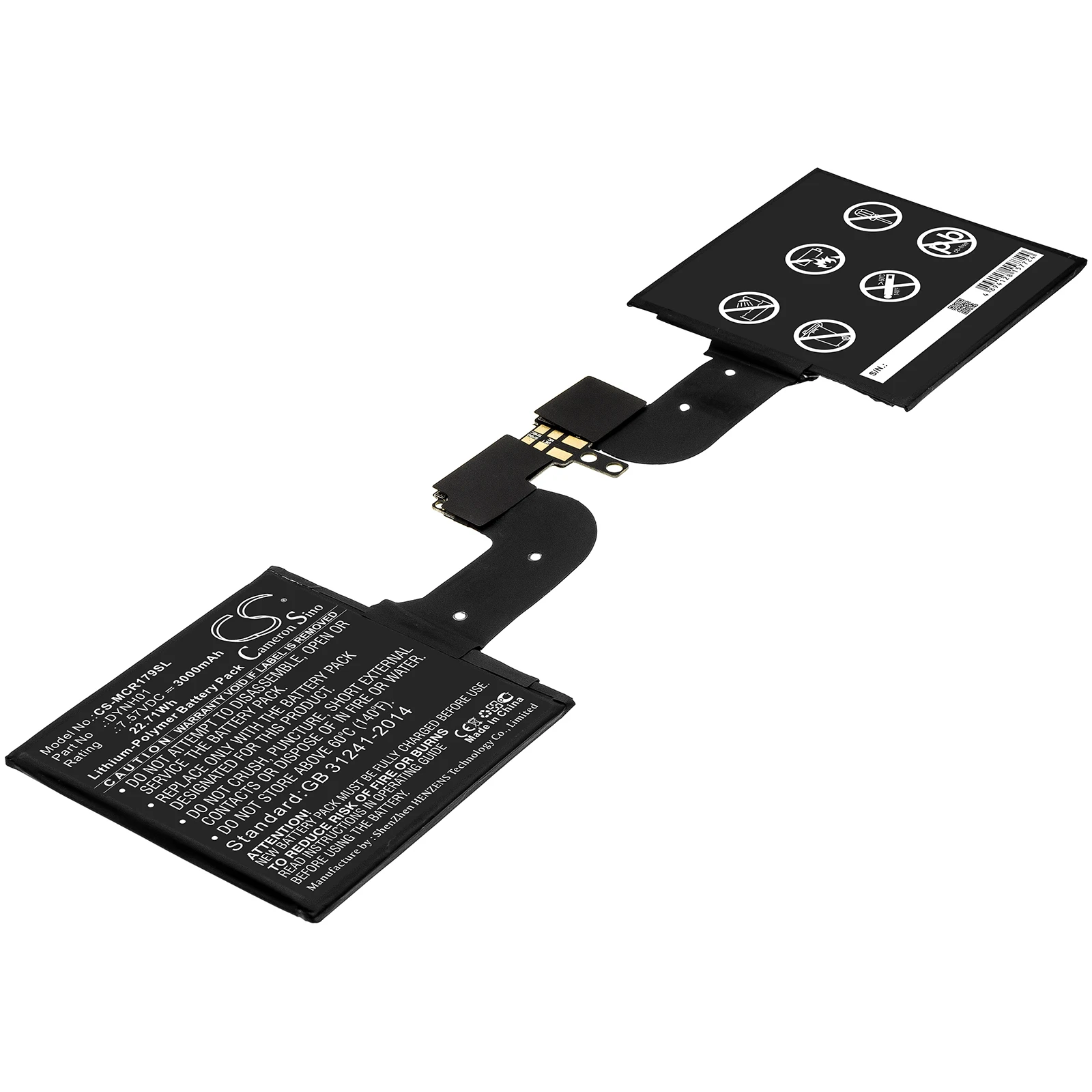 Cameron Sino Battery For Microsoft DYNH01 Surface Book 2 1793,Surface Book 2 1793 15 3000mAh / 22.71Wh